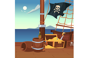 Pirate ship. authentic background, a Transportation Illustration by Onyx