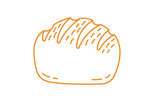 Loaf Of Rye Bread. Vector Line Icon.