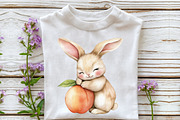 Watercolor Cute Peaches Garden Fruit, an Illustration by Rose Art (Thumbnail 5 of 7)