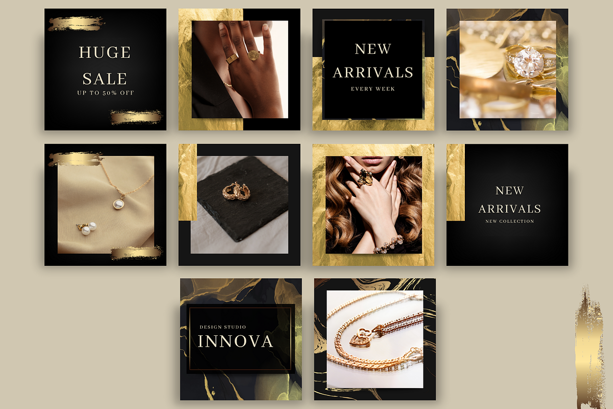 Black and Gold Instagram Template, a Social Media Template by Innova Studio