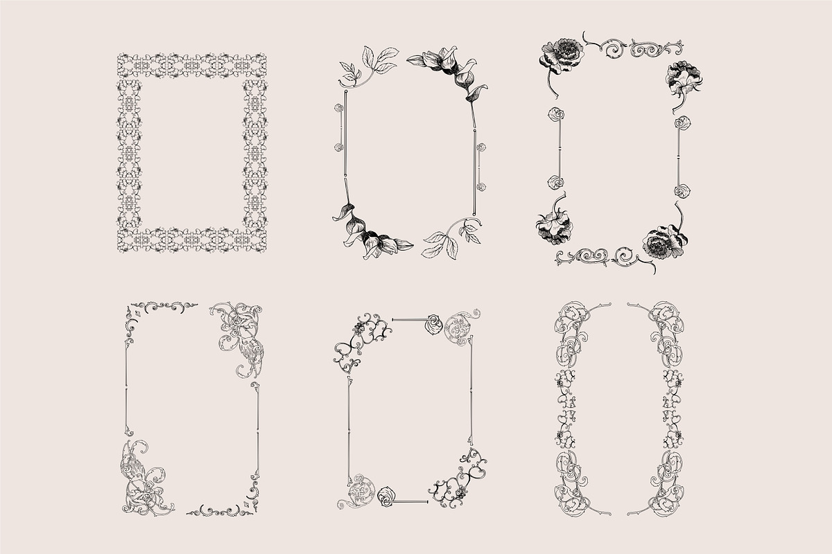 Vintage Frames SVG Clipart PNG, a Decorative Illustration by Anada Arty (Photo 4 of 18)