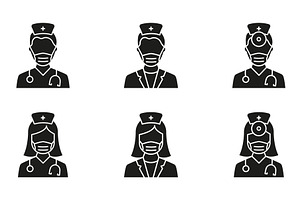 Hospital Healthcare Staff Icons, a Healthcare Illustration by Vector Creator