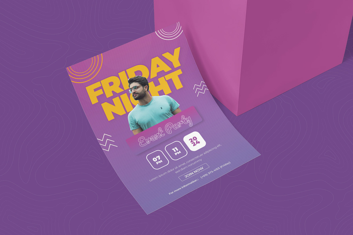 Friday Gradient Event Invitation, an Invitation Template by Esensifiksi.studio (Photo 2 of 2)