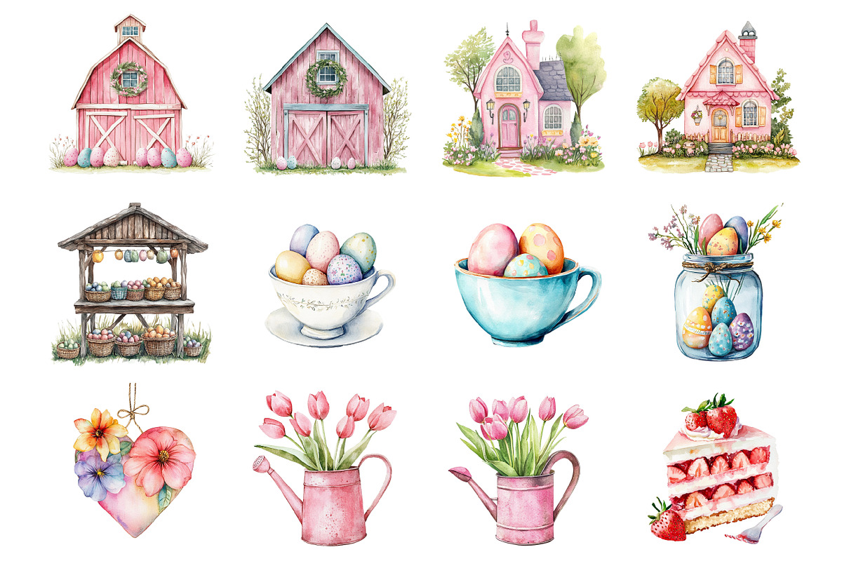 Pink Easter Day Clipart, an Illustration by Design Market (Photo 3 of 3)