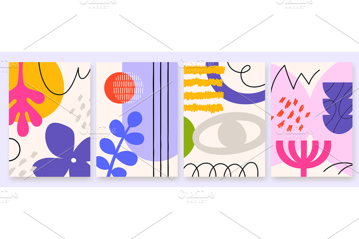 Doodle colored shapes posters, fun, a Graphic by LadadikArt