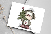 Watercolor Christmas Animals Clipart, an Illustration by Canvas Craft (Thumbnail 4 of 6)