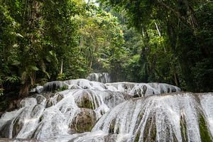 Saluopa waterfall in the tropical forest of Tentena, Sulawesi, I