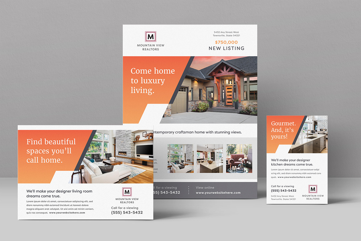 Mountain Real Estate Flyer Template, a Flyer Template by StockLayouts (Photo 1 of 3)