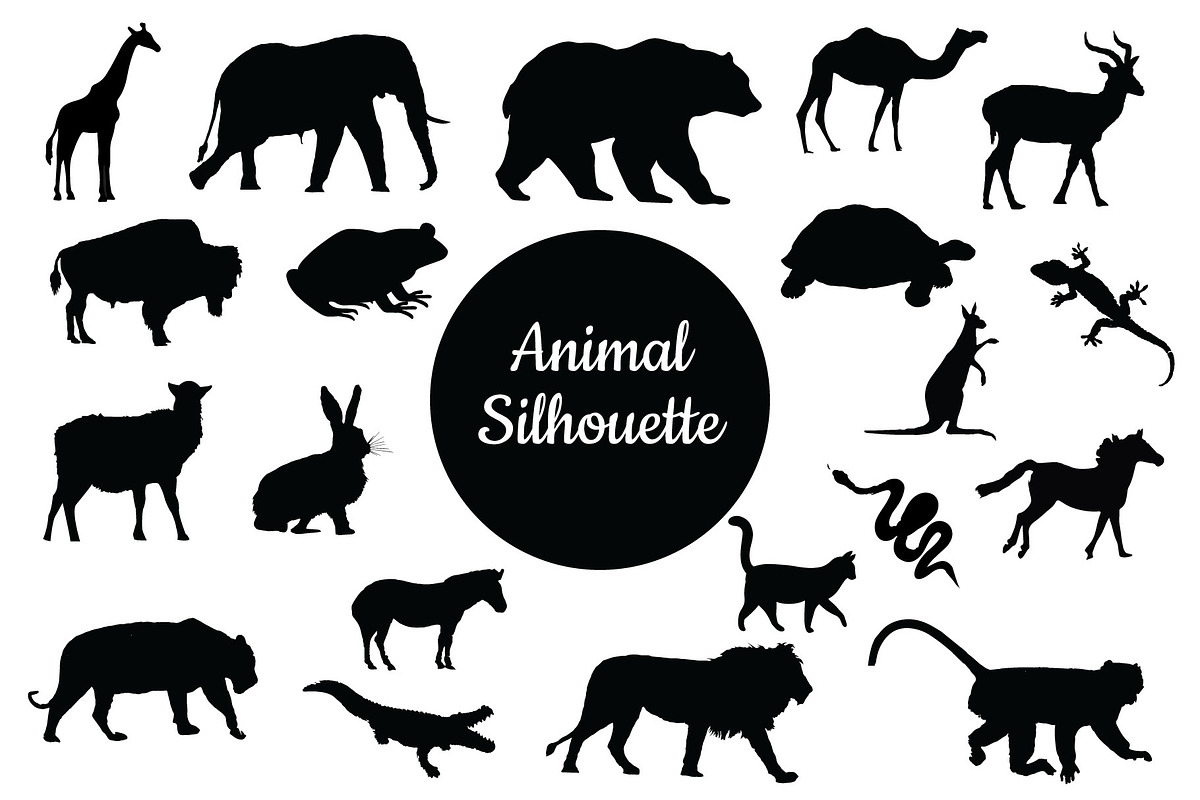Animal Silhouette Vector Collection, an Animal Illustration by nandinigraphics