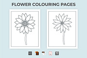 Flower coloring page vector for kids, a Stationery Template by Iftikhar Alam (Thumbnail 6 of 6)