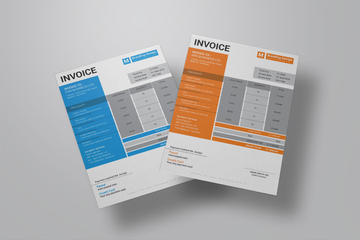 Professional Invoice Template, a Stationery Template by BrandlyTemplate (Photo 2 of 3)