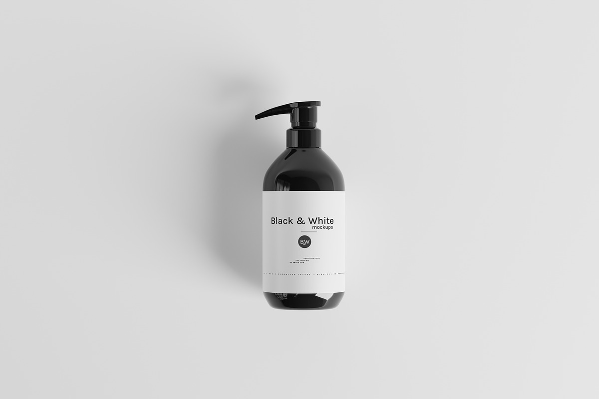 Black & White Mockups - Pump Bottles, a Packaging Mockup by pmvch (Photo 49 of 160)