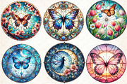 Round Butterfly Stained Glass, an Illustration by DreamCafeArt (Thumbnail 3 of 5)