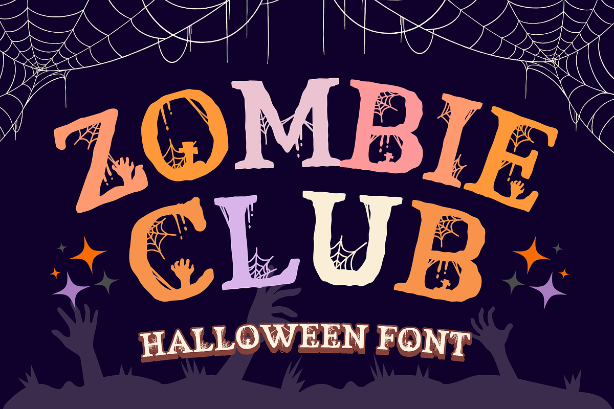 Zombie Club is a Halloween font, a Serif Font by Brown Cupple (Photo 1 of 5)