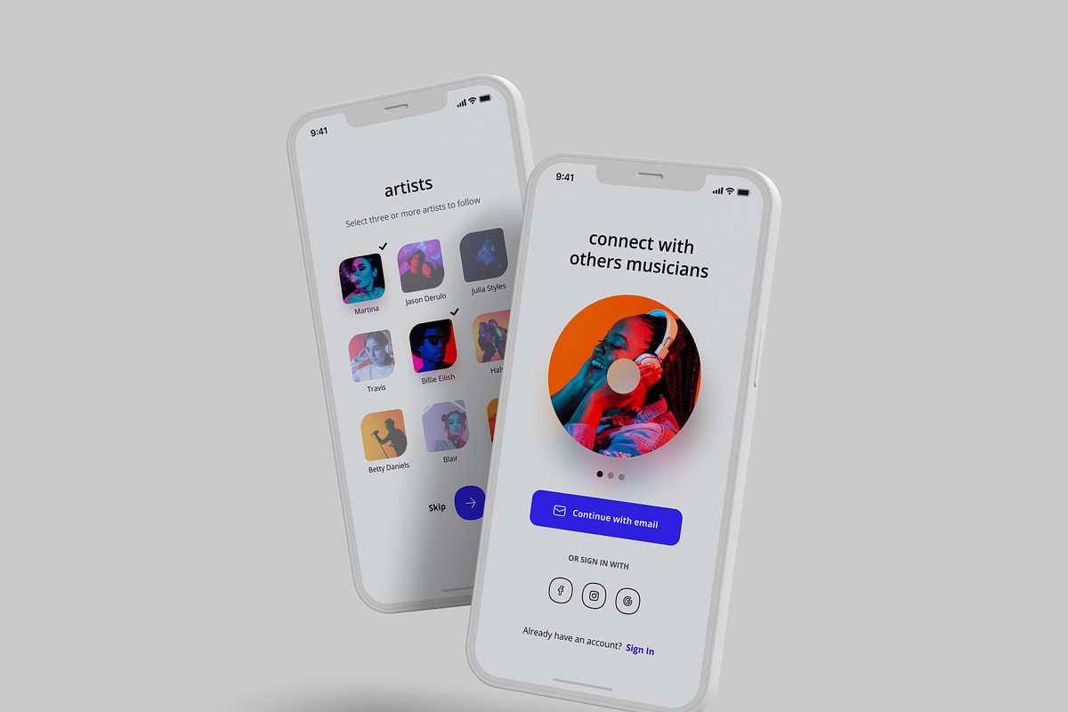 Music app UI Kit ( Figma), an UI Kit Template by Julia Shagofferova (Photo 7 of 13)