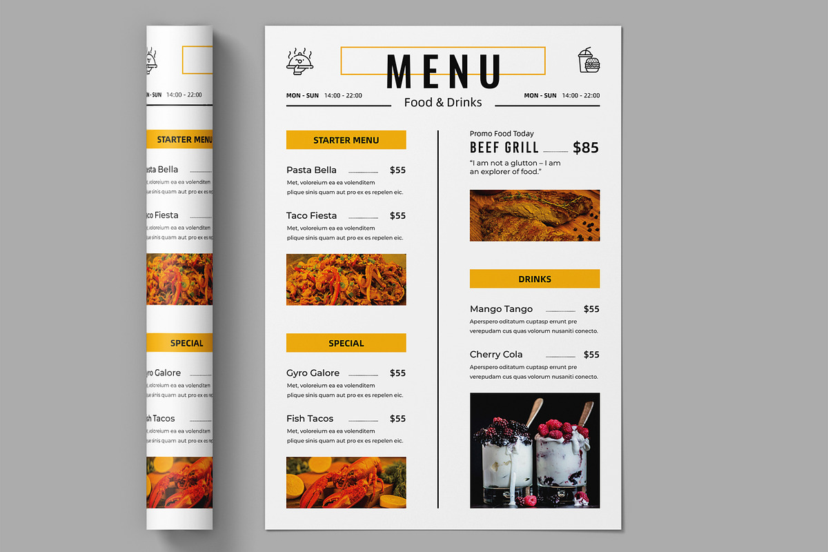 Food Menu Template, a Stationery Template by ContestDesign (Photo 2 of 2)