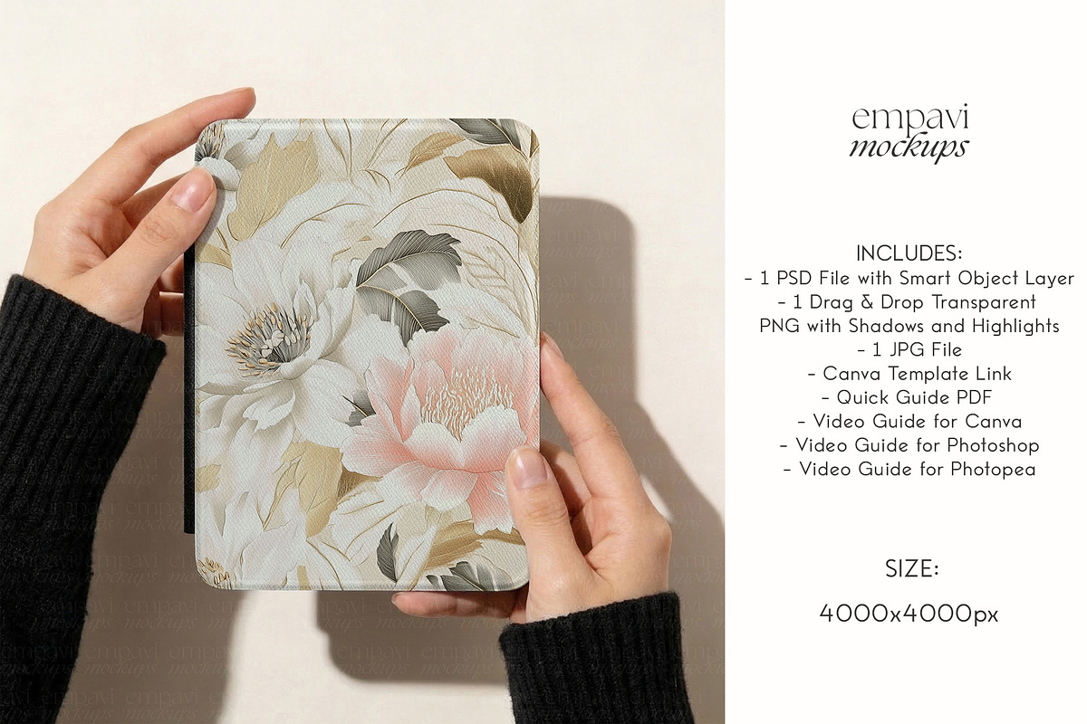 Kindle Case Mockup, an Advertising Mockup by EmpaviMockups (Photo 6 of 8)