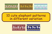 Cute Elephant Patterns, a Pattern Graphic by ThaiByGaew (Thumbnail 2 of 6)