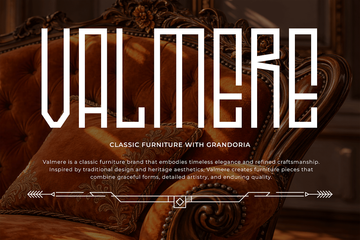 Grandoria - Modern Deco Font, a Sans Serif Font by overlaytemplates (Photo 2 of 5)