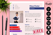 Modern CV Template / Resume - Maya, a Resume Template by Templates Design Co. (Thumbnail 1 of 17)