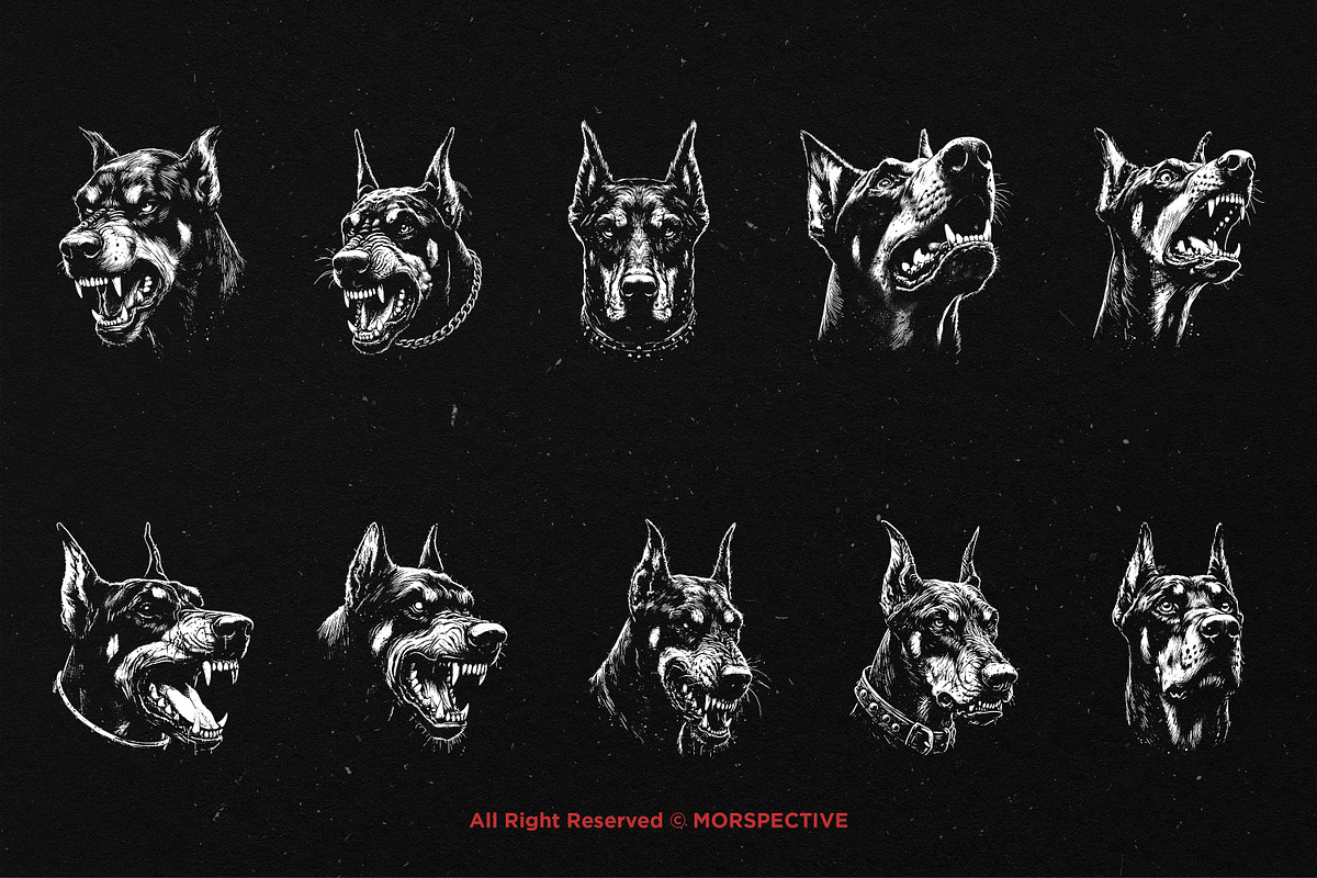 10 Bundle Dark Art Doberman Dog, an Illustration by Morspective (Photo 6 of 7)