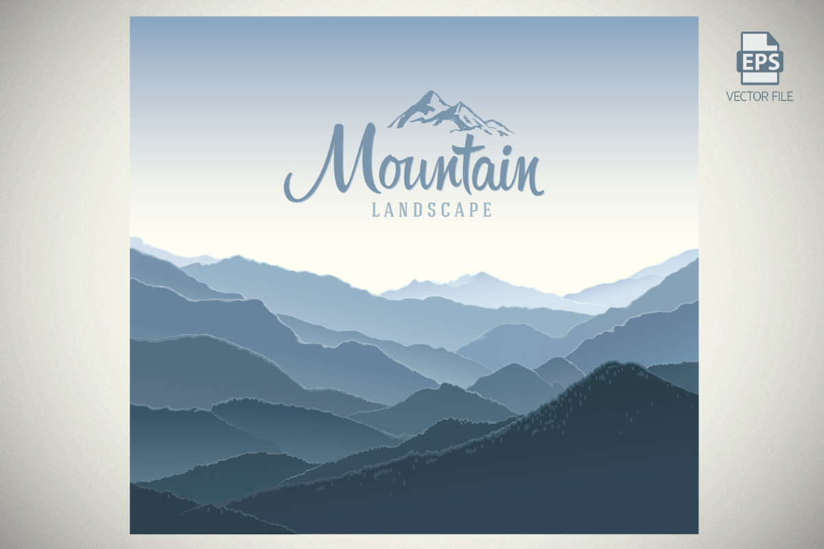 Mountain nature landscape., a Seasonal Illustration by Countryside life (Photo 3 of 8)