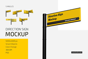 Direction Sign Mockup Set