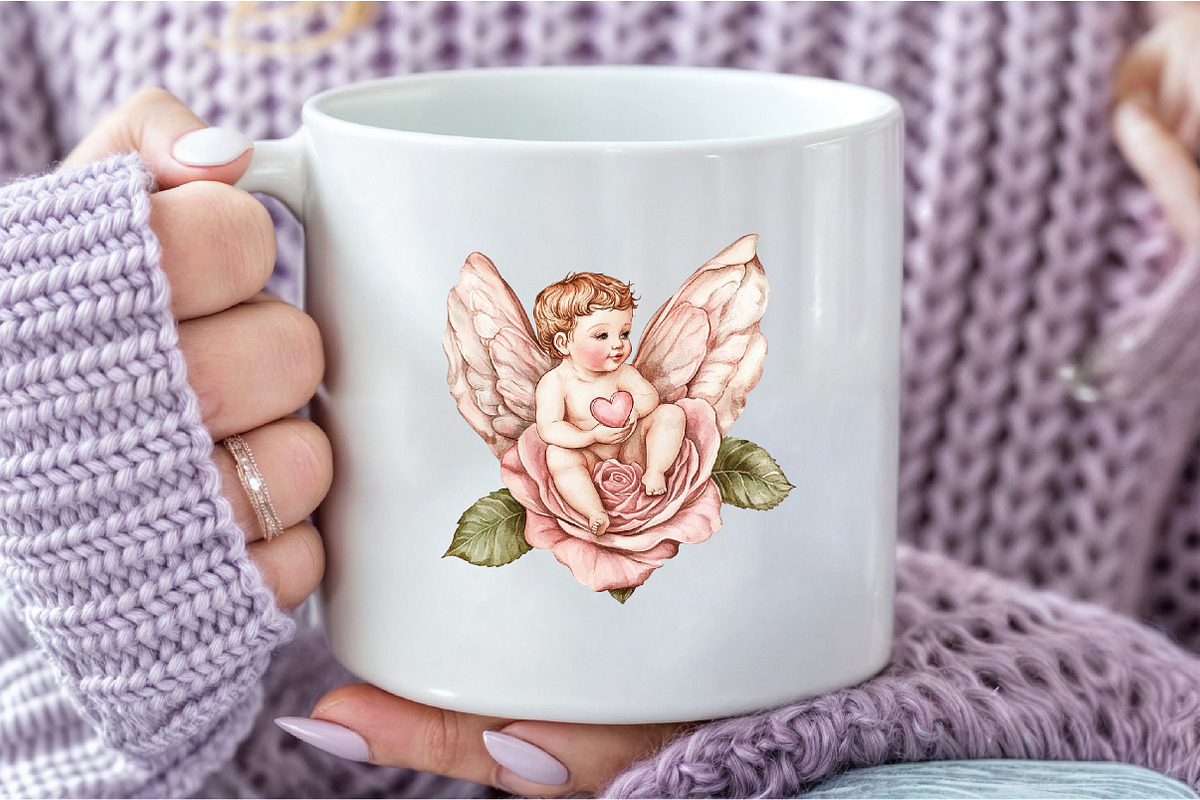 Vintage Cupid Clipart, an Illustration by DreamCafeArt (Photo 6 of 7)