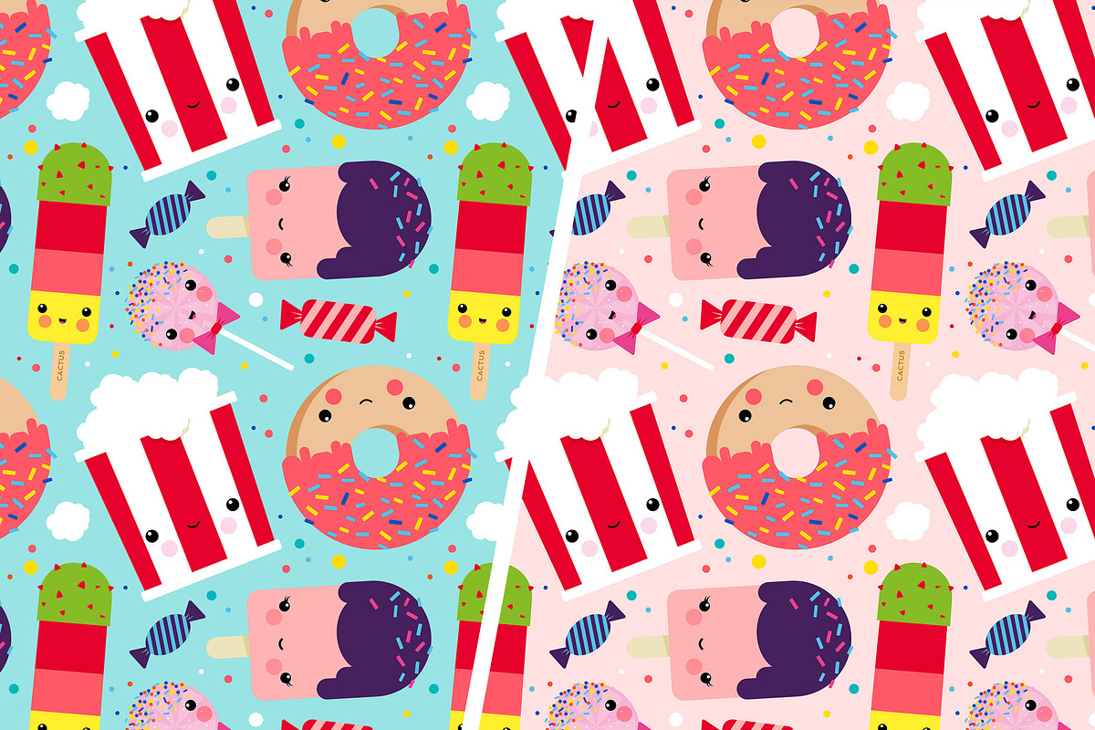 Patterns Kawaii Ice Cream & Sweets, a Pattern Graphic by Pia Kolle (Photo 5 of 6)
