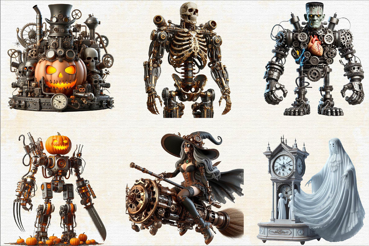 Steampunk Halloween Sublimation Cli, an Illustration by SVGArt (Photo 2 of 8)
