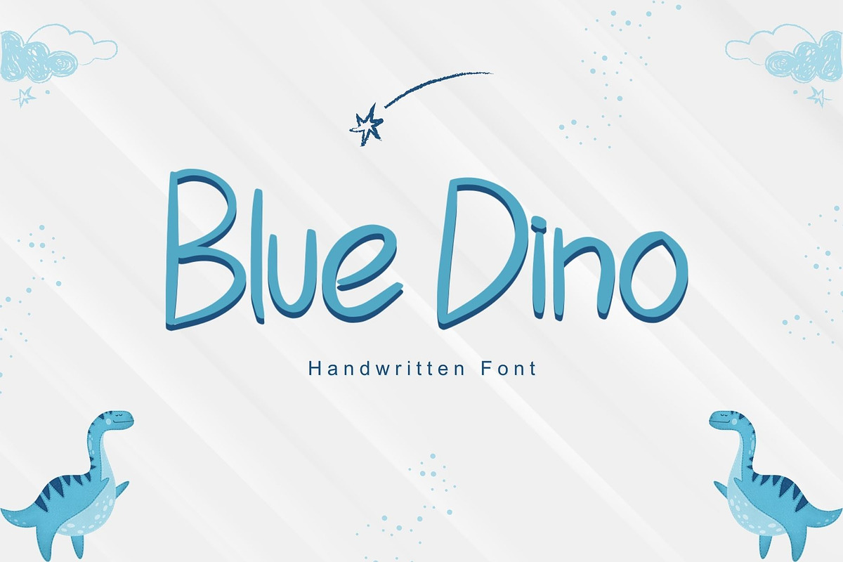 Blue Dino - Handwritten Font, a Handwritten Font by alifryanzulfikar (Photo 1 of 7)