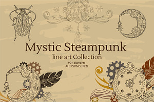 Linear Mystical Steampunk Clipart