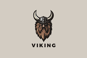 Viking Head Helmet Logo
