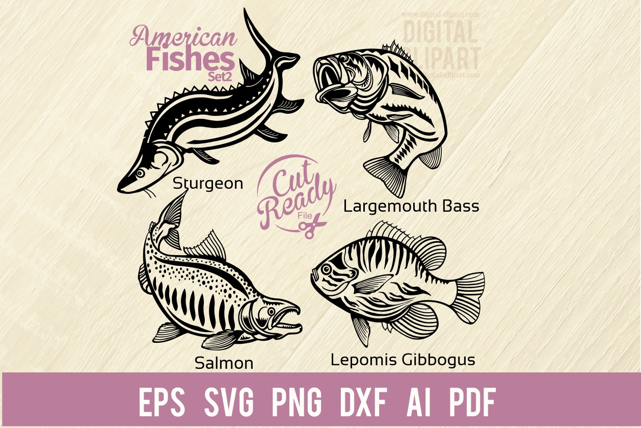 American Fish Set SVG Fishing SVG, an Animal Illustration by Digital ...
