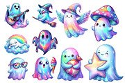 Cute Halloween Ghost Holographic, an Illustration by Daily.Designs (Thumbnail 5 of 6)