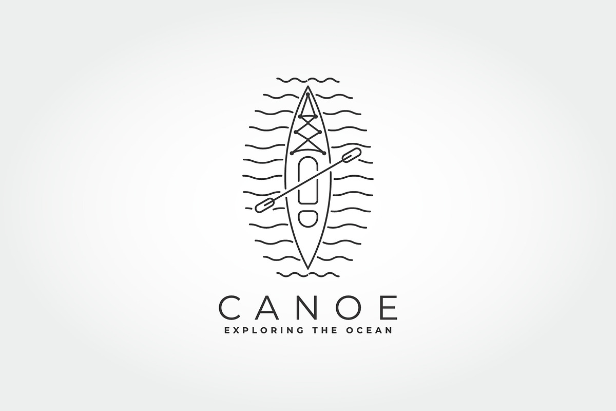 canoe line art minimalist icon logo, a Branding & Logo Template by PrastHF (Photo 2 of 2)