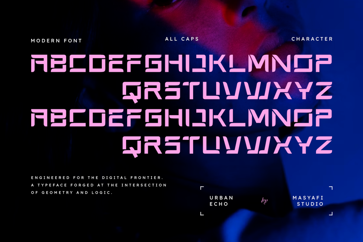Urban Echo | Modern Futuristic Font, a Sans Serif Font by Masyafi Studio (Photo 6 of 8)