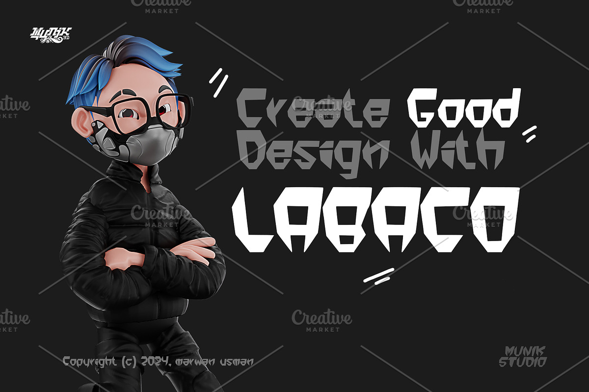 LABACO REGULAR FONT, a Sans Serif Font by MUNIK STUDIO 3D (Photo 4 of 6)