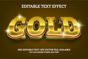 Gold editable text effect