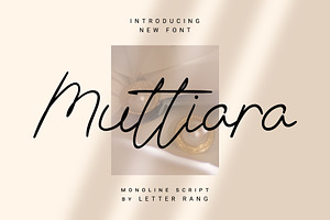 Muttiara | monoline script