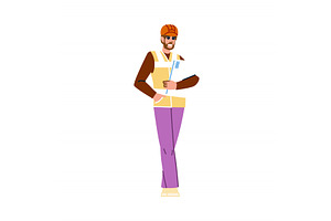 Construction worker holding, an Illustration by pikepicture