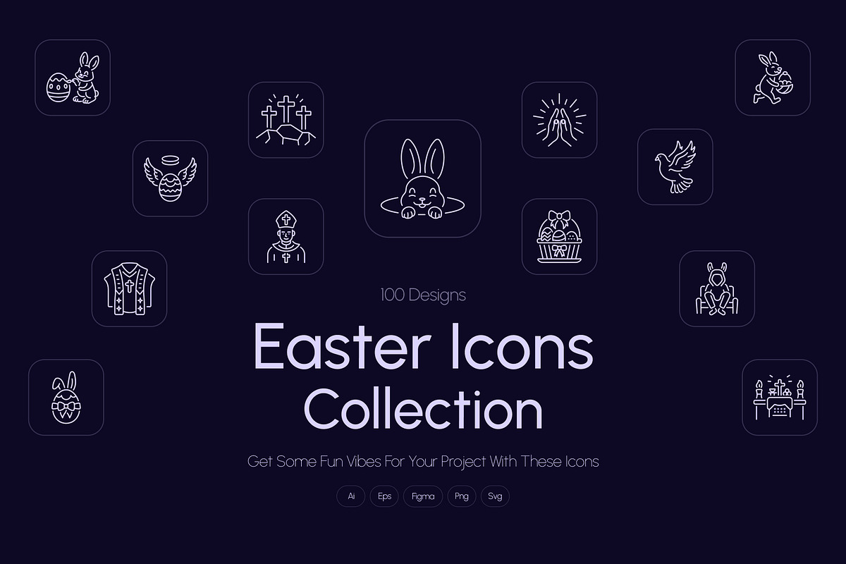 Easter Icons Collection, an Outline Icon by Prosymbols (Photo 1 of 8)