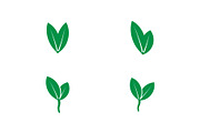 Green Leaf Icons Set, a Work Illustration by Lakhan1998 (Thumbnail 5 of 5)