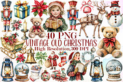 Vintage Old Christmas Clipart Bundle, an Illustration by Sublimation Artist (Thumbnail 1 of 6)