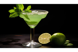 background green cocktail drink, a Food & Drink Photo by pikepicture
