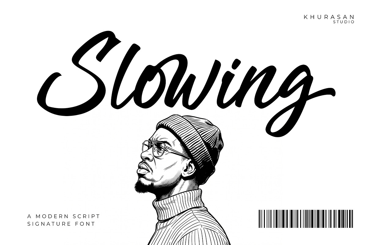 Slowing - A Modern Script, a Script Font by khurasan (Photo 1 of 7)