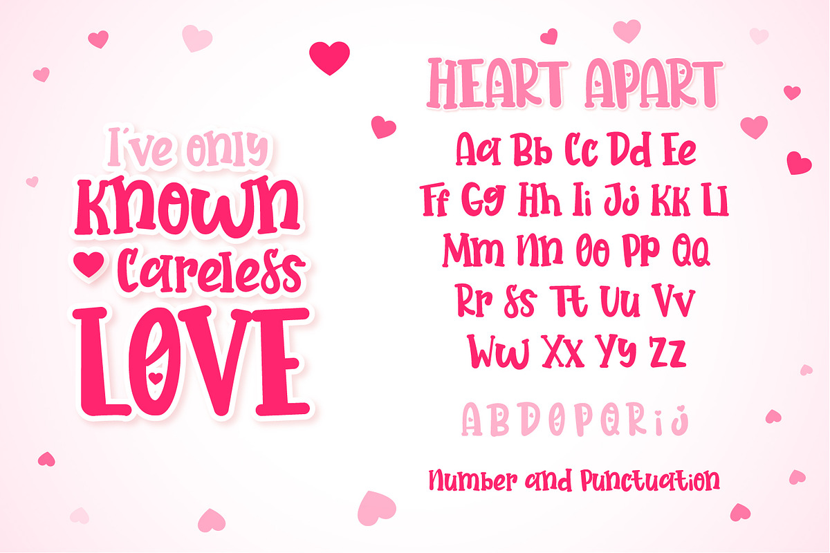 Heart Apart Lovely Font, a Font by Helotype (Photo 2 of 3)