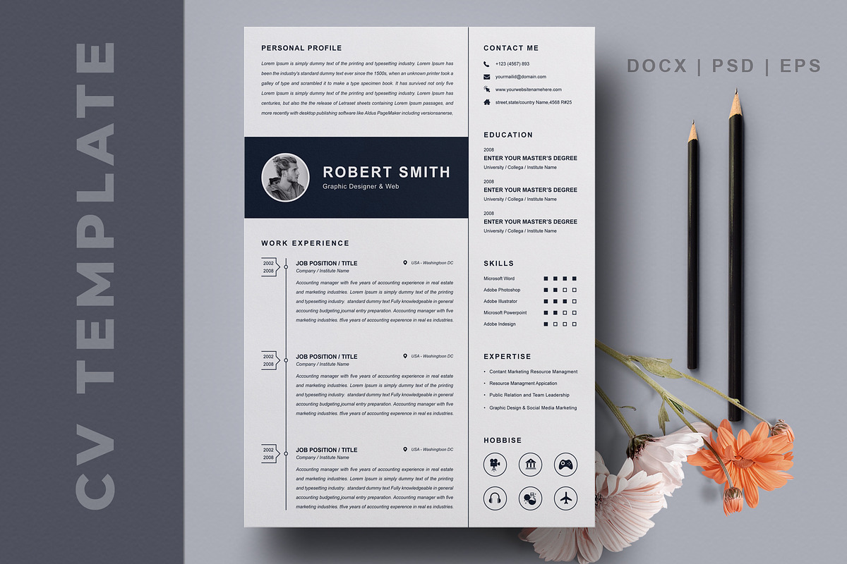 Lester | CV / resume template, a Resume Template by X-Type (Photo 1 of 4)