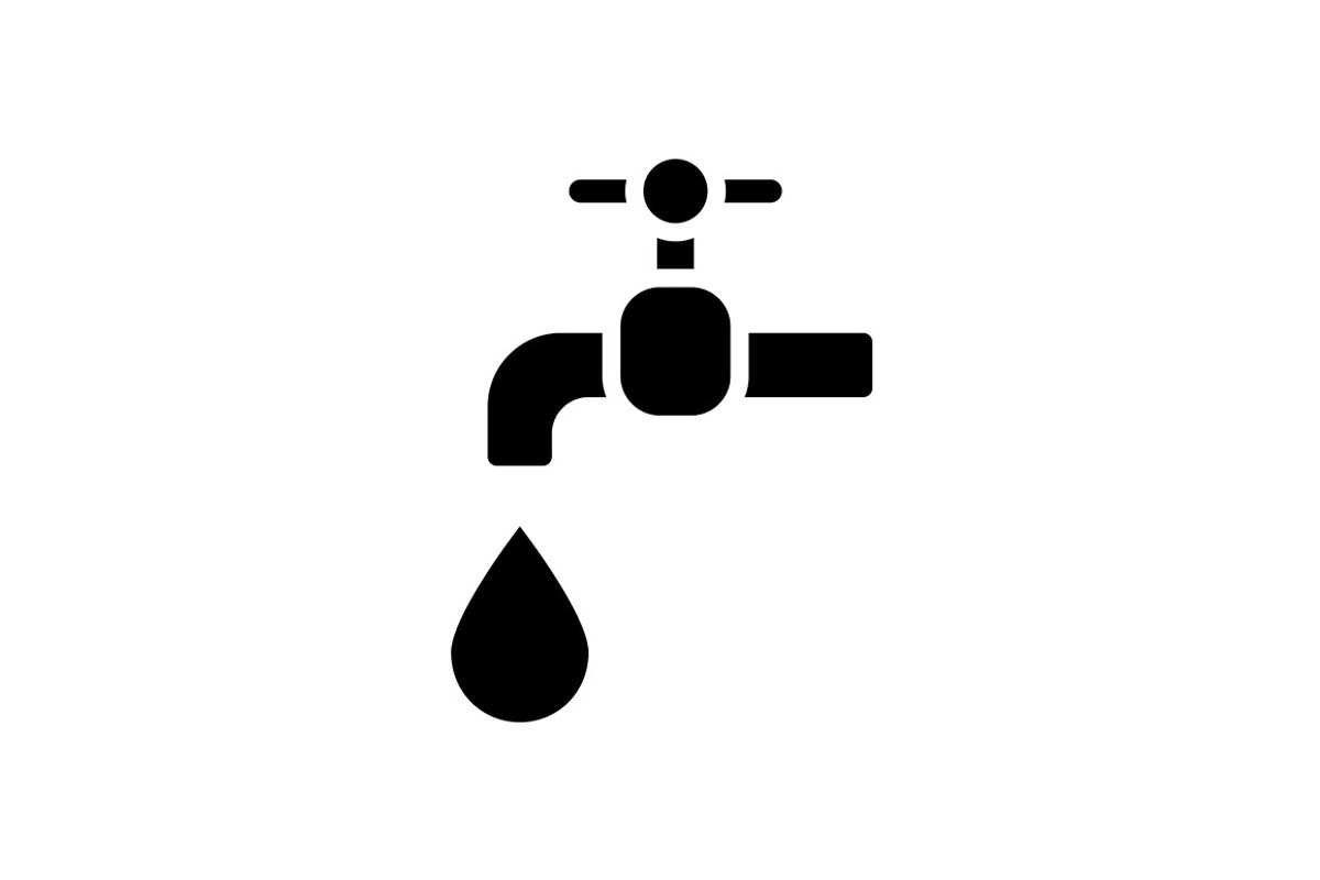 Water supply black glyph icon, an Icon by IMG Visuals