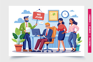 Office Team Celebrating, a Finance Illustration by Tanuart